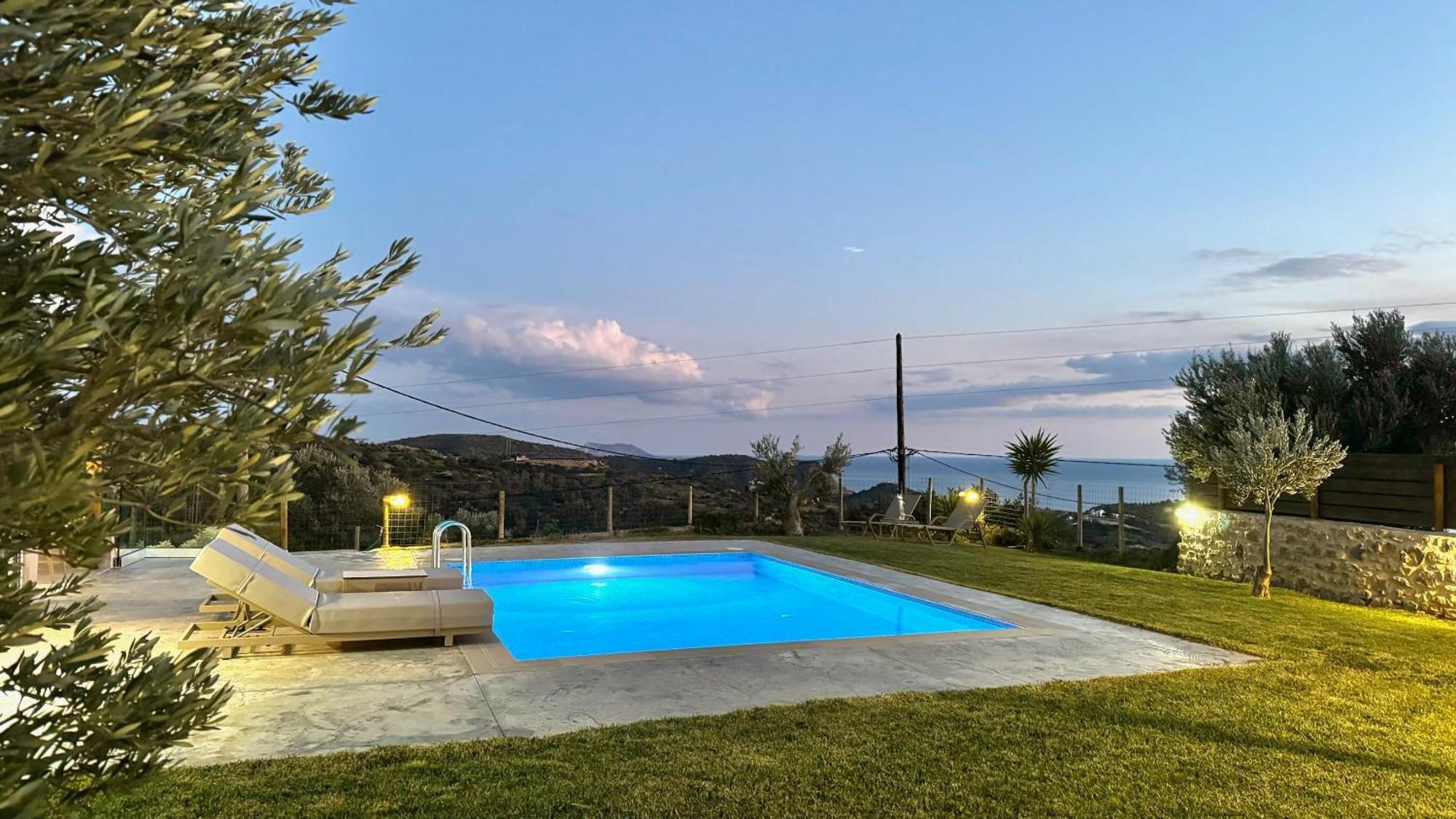 Villa Michael Triopetra Private Villa, Private Swimming Pool, Garden, Panoramic Sunset Exteriör bild